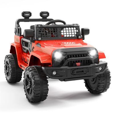 12V Kids Electric Truck with Parent Remote Control, 3-Speed Ride-on Car, Spring Suspension, Bluetooth Music Player & LED Lights, Ideal Gift for Children