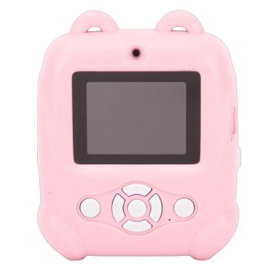 Acouto Kids Instant Print Camera, 48MP HD 1080P 16X Zoom Inkless Printing Toy with 2.4 Inch Screen for Selfies, Zoom and Playful Frames (Pink)