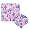 CUPADA 3 Pack Baby Washcloths Muslin Face Towels Magical Forest Trees on Pink Absorbent Soft Burp Wipe Towel Wash Wipes Infant Newborn Washcloth view 1