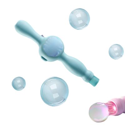 Magic Bubble Wand, Colorful Smoke Bubble Machine, Magic Bubbles Machine with Gloves, Rechargeable Bubbles Fog Wand for Outdoor Party & Interactive Play (Blue)