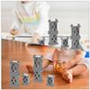 FOYTOKI 9Pcs Wooden Train Track Bridge Supports for Train Track Support Risers Compatible Wooden Railway Accessories for view 2