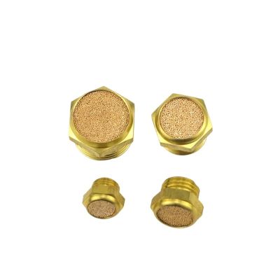Pneumatic Flat Head Brass Exhaust Muffler M5 1/8" 1/4" 3/8" 1/2" Noise Muffler Fitting Solenoid Valve Filter Connector(SLM-04)