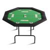 TricaLktdp Octagon 8-Player Foldable Poker Table with Foldable Legs & Stainless Steel Cup Holders  Casino Style Game Table for Texas HoldEm, Blackjack, and Home Gatherings Green Metal Cup view 1