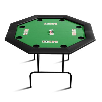 TricaLktdp Octagon 8-Player Foldable Poker Table with Foldable Legs & Stainless Steel Cup Holders  Casino Style Game Table for Texas HoldEm, Blackjack, and Home Gatherings Green Acrylic Cup