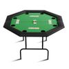 TricaLktdp Octagon 8-Player Foldable Poker Table with Foldable Legs & Stainless Steel Cup Holders  Casino Style Game Table for Texas HoldEm, Blackjack, and Home Gatherings Green Acrylic Cup view 1