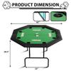TricaLktdp Octagon 8-Player Foldable Poker Table with Foldable Legs & Stainless Steel Cup Holders  Casino Style Game Table for Texas HoldEm, Blackjack, and Home Gatherings Green Acrylic Cup view 3