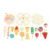 Qudinip Wooden Tea Party Set, Dessert Stand Playset with Ice Cream and Afternoon Tea Toys for Kids Role Play and Social Development view 1