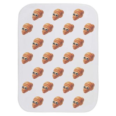 Azeeda 'Funny Face Croissant' Baby Burp/Wash Cloth (BC00037717)