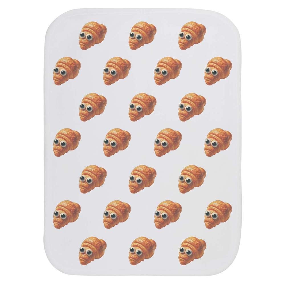 Azeeda 'Funny Face Croissant' Baby Burp/Wash Cloth (BC00037717)