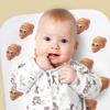 Azeeda 'Funny Face Croissant' Baby Burp/Wash Cloth (BC00037717) view 2