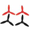 4PCS RC Airplane Propeller Replacement for Bebop 2 Drone, RC Propeller Accessory, Lightweight Aerodynamic Design with Triangular Blades, Durable Plastic Material for Enhanced Perfo (2 Black 2 red) view 1