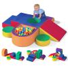 JUOIFIP 6 Pieces Toddler Climbing Toys Indoor, Crystal Velvet Foam Climbing Blocks for Toddlers 1-3, Baby Climbing Toys Soft Play Set for Climbing Sliding and Crawling (Balls not Included) view 1