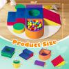 JUOIFIP 6 Pieces Toddler Climbing Toys Indoor, Crystal Velvet Foam Climbing Blocks for Toddlers 1-3, Baby Climbing Toys Soft Play Set for Climbing Sliding and Crawling (Balls not Included) view 2