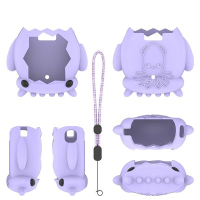 Case for Tamagotchi Paradise, Game Console Silicone Protective Case, Cute Cartoon Anti-Scratch Cover (Purple)