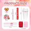25 Set Valentines Party Favors Cup Set, Classroom Valentine Gifts Include Cups, Lids, Straws, Pencil, Erasers, Sticke, Slap Bracelets, Affia Grass, Valentine's Day Stationery Gifts Bulk from Teacher view 2