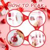 25 Set Valentines Party Favors Cup Set, Classroom Valentine Gifts Include Cups, Lids, Straws, Pencil, Erasers, Sticke, Slap Bracelets, Affia Grass, Valentine's Day Stationery Gifts Bulk from Teacher view 3