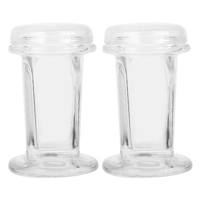 2Pcs Transparent Glass Staining Jars for Microscope Slides - 5-Slide Capacity Laboratory Containers