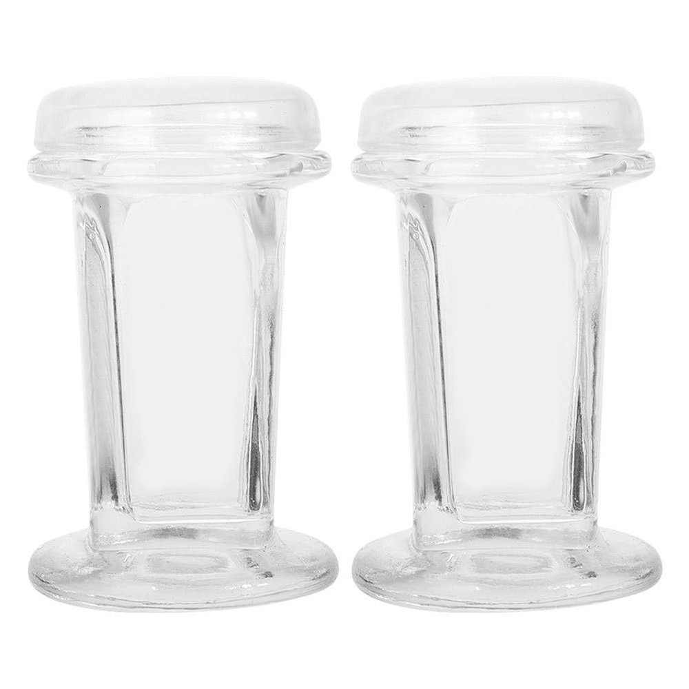 2Pcs Transparent Glass Staining Jars for Microscope Slides - 5-Slide Capacity Laboratory Containers