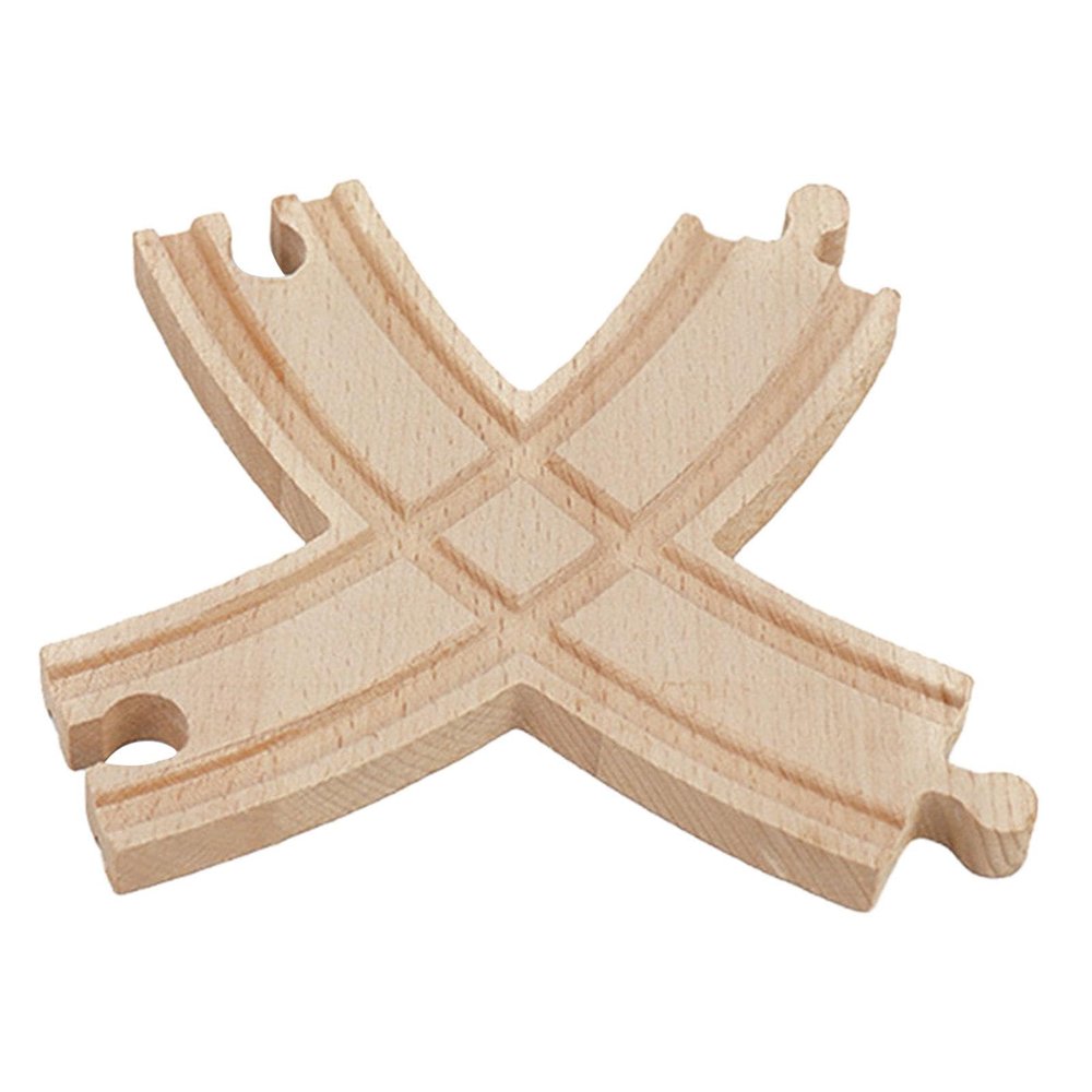 Wooden Train Track Expansion Set Adapter Railroads Toy Track Accessories for Boys Girls Child- 14.5cmx14cmx1.2cm