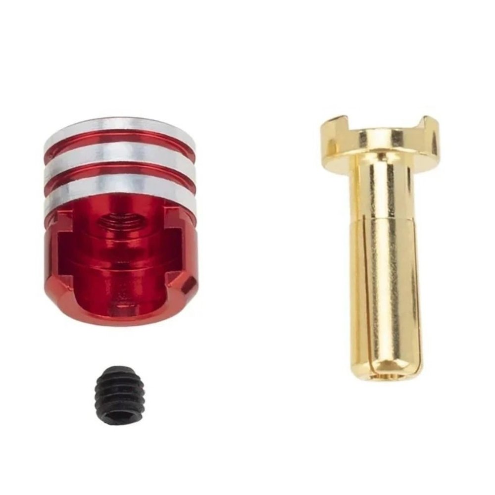1 Black + 1 Red Two Radiator Brass Bullet Banana Plug RC Car Connector Upgrade Modification Parts Rc Upgrade Components(4.2mm)