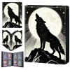 4 Pocket Trading Card Binder 240 Side Loading Pocket Album with Mountain Moon Wolf Pattern Design Card Binder for Sports Cards & Game Cards view 1