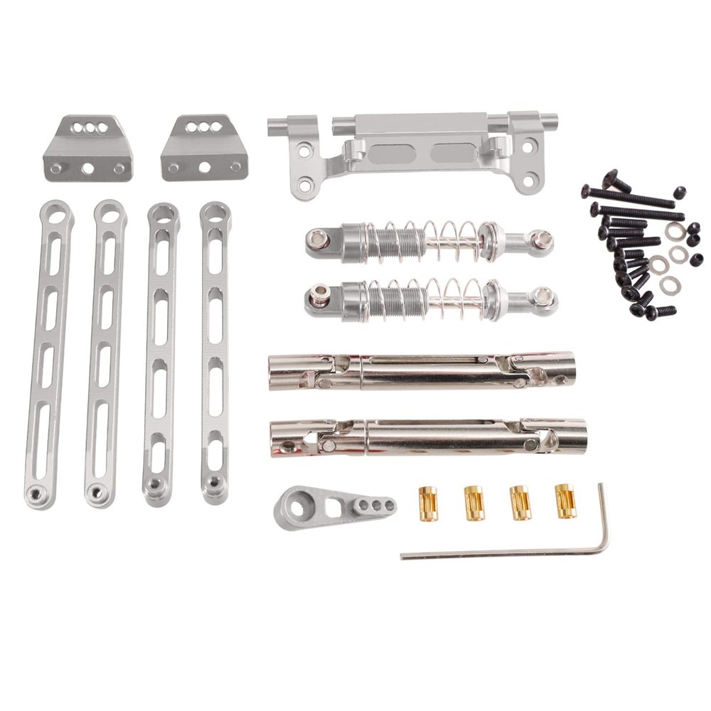 Remote-Controlled car Parts for MN 1/12 MN168 MN82 MN78 Remote Control car Upgrade Accessories tie Rod Shock Absorber Steering Gear seat Drive Shaft(Silverset)