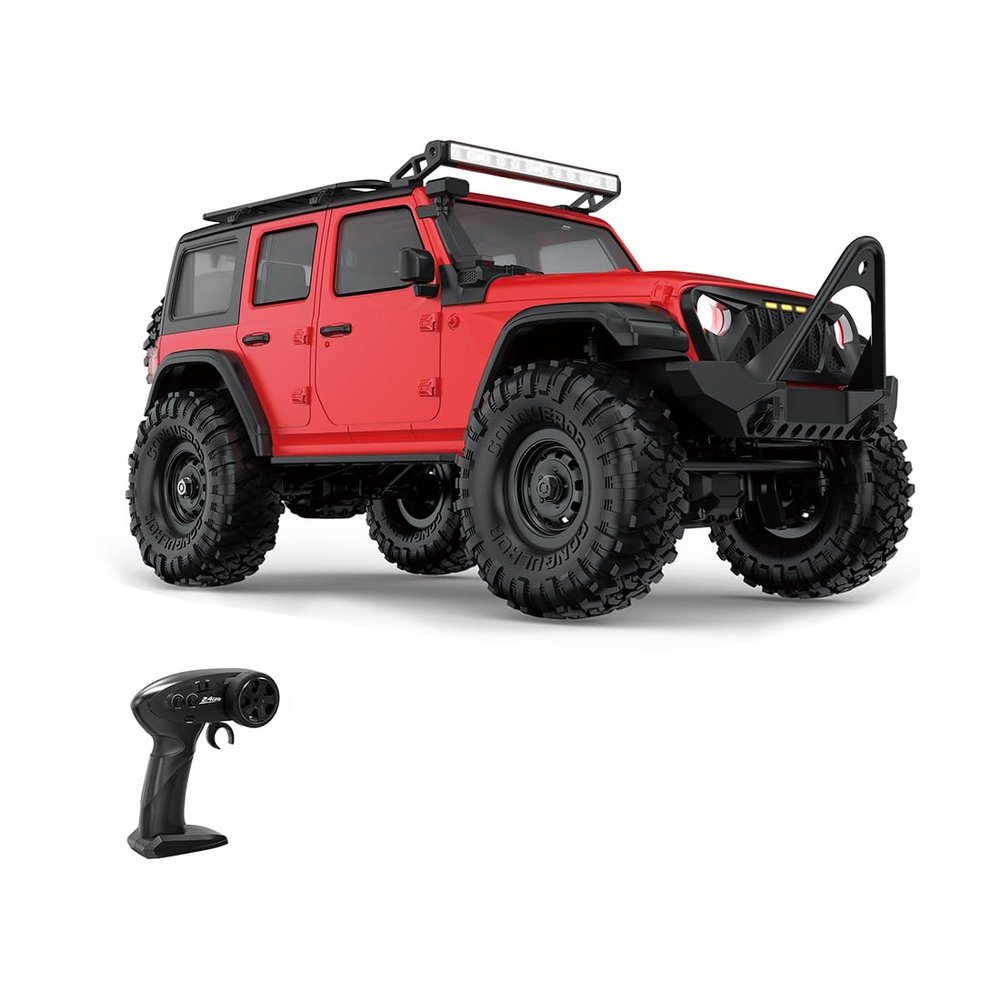 FILONA 1/16 RC Crawler, 2.4G Full Proportional All-Terrain High Precision Bearing RC Climbing Car with LED Headlights, for Truck Fans (R1601/Red)