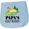 inktastic Golfing Papa's Golf Buddy Baby Burp Cloth Light Blue 47b19 view 1