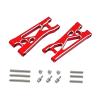 2Pcs RC Car Rear Lower Swing Arm Upgraded Aluminum Alloy Suspension Arms Spare Parts for Wltoys 244016 1:24 Scale RC Vehicle- Red Silver view 1