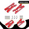 2Pcs RC Car Rear Lower Swing Arm Upgraded Aluminum Alloy Suspension Arms Spare Parts for Wltoys 244016 1:24 Scale RC Vehicle- Red Silver view 3
