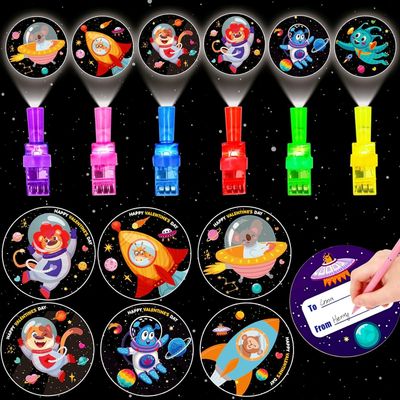 28 PCS Valentines Day Favors for Kids Classroom Light Up Finger Lights Toys with Valentine Day Cards Glow in the Dark Party Favors for KidsValentine Exchange Cards for Kid Class Party Favors