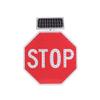 24" Solar Powered LED Flashing Stop Sign - Aluminum Octagon Traffic Warning Sign with Blinking Red Light for Enhanced Road Safety and Visibility view 1