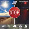 24" Solar Powered LED Flashing Stop Sign - Aluminum Octagon Traffic Warning Sign with Blinking Red Light for Enhanced Road Safety and Visibility view 3