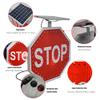 24" Solar Powered LED Flashing Stop Sign - Aluminum Octagon Traffic Warning Sign with Blinking Red Light for Enhanced Road Safety and Visibility view 4