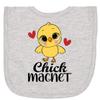 inktastic Chick Magnet Cute Boys Outfit Newborn Bib Heather Grey 47b18 view 1