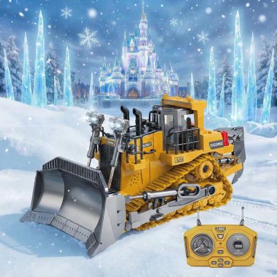 Mudsterz Construction Rc Set of 4, Remote Control Excavator Set,360 Rotation Rechargeable 2.4ghz Remote Control Construction Vehicles with Cool LED Lights,Metal Parts,Real Sound(C * 1)