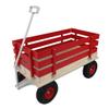 Mdhitsox Wooden Garden Wagon Cart with Rubber Wheels - Kids Pull Along Utility Trailer for Outdoor Camping Yard Hauling, Heavy Duty Hand Cart (Red) view 1