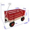 Mdhitsox Wooden Garden Wagon Cart with Rubber Wheels - Kids Pull Along Utility Trailer for Outdoor Camping Yard Hauling, Heavy Duty Hand Cart (Red) view 2