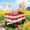 Mdhitsox Wooden Garden Wagon Cart with Rubber Wheels - Kids Pull Along Utility Trailer for Outdoor Camping Yard Hauling, Heavy Duty Hand Cart (Red) view 3