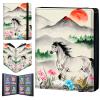 4 Pocket Trading Card Binder 160 Side Loading Pocket Album with Mountain Flowers Horse Pattern Design Card Binder for Sports Cards & Game Cards view 1