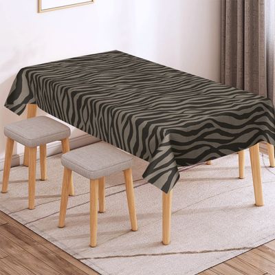 Reateforin Brown Beige Zebra Print Decor Tablecloth Rectangle Polyester Fabric Tablecloth,Animal Skin Pattern Jungle Theme Baby Table Cloths,Dining Kitchen Rectangular Table Cover,60" X90"