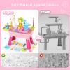 GGRH 2026 Upgraded Water Table for Toddlers 1-3 - Outdoor Toys for Kids Ages 4-8 with Pump, Summer Outside Sensory Activity Pool Toys, Kitchen Play Sink Toy with Running Water, Fishing Toy, Pink view 4