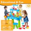 Moclever 3-Tier Sand and Water Table for Kids,Toddler Water Activity Table Rain Showers Play Table Toy for Boys and Girls 3-6 Years Old Sensory Exercise Friendship Building for Fun Water Play view 3