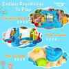 Moclever 3-Tier Sand and Water Table for Kids,Toddler Water Activity Table Rain Showers Play Table Toy for Boys and Girls 3-6 Years Old Sensory Exercise Friendship Building for Fun Water Play view 4