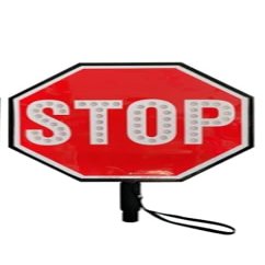18 Inch Handheld LED Stop Paddle Sign - Dual-Sided Traffic Warning for Crossing Guards - Stop/Slow Safety Sign for School Zones and Road Control