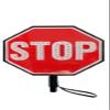 18 Inch Handheld LED Stop Paddle Sign - Dual-Sided Traffic Warning for Crossing Guards - Stop/Slow Safety Sign for School Zones and Road Control view 1