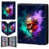4 Pocket Trading Card Binder 160 Side Loading Pocket Album with Galaxy Skull Flowers Pattern Design Card Binder for Sports Cards & Game Cards view 1
