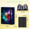 4 Pocket Trading Card Binder 160 Side Loading Pocket Album with Galaxy Skull Flowers Pattern Design Card Binder for Sports Cards & Game Cards view 2