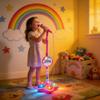 2026 New Kids Star Microphone with Stand - Portable Karaoke Machine Toy with Built-in Music, Colorful Lights & Echo Effects, Adjustable Height for Singing, Music Play view 2