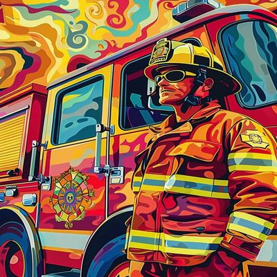 Fireman Fire Truck Jigsaw Puzzle 70 Piece - Challenging Puzzle for Puzzle Lovers Premium Quality Puzzles for Adults